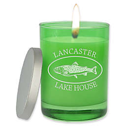 Carved Solutions Gem Collection Trout Soy Wax Candle in Glass Vessel in Emerald
