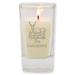 Carved Solutions Hillside Deer Unscented Soy Wax Glass Votive Candle