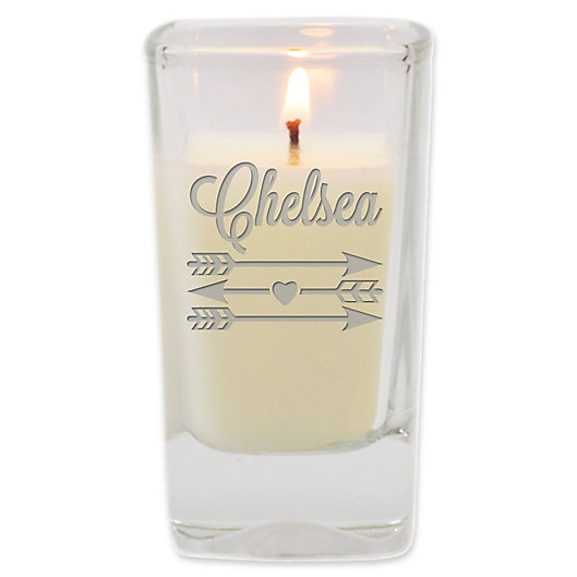 Alternate image 1 for Carved Solutions Arrows Unscented Soy Wax Glass Votive Candle