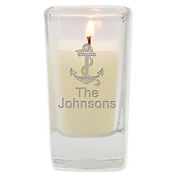 Carved Solutions Anchor Unscented Soy Wax Glass Votive Candle