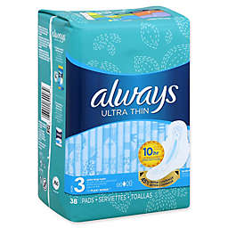 Always® 38-Count Ultra Thin Size 3 Extra Long Unscented Super Pads With Wings