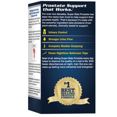 Super Beta Prostate&reg; 60-Count Super Beta Prostate with Beta Sitosterol and Vitamin D Caplets. View a larger version of this product image.