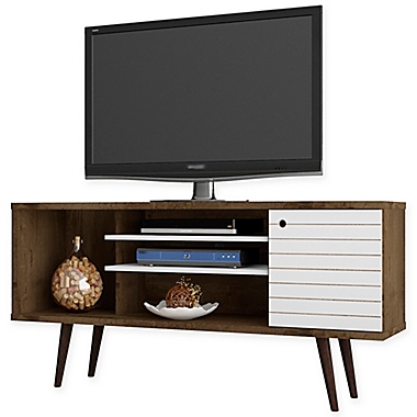 Manhattan Comfort Liberty 53.14-Inch TV Stand in Rustic Brown/White. View a larger version of this product image.