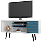 Alternate image 1 for Manhattan Comfort Liberty 53.14-Inch TV Stand in White/Aqua Blue