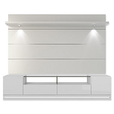 Manhattan Comfort Vanderbilt TV Stand and Cabrini 2.2 Floating Wall Panel in White Gloss. View a larger version of this product image.