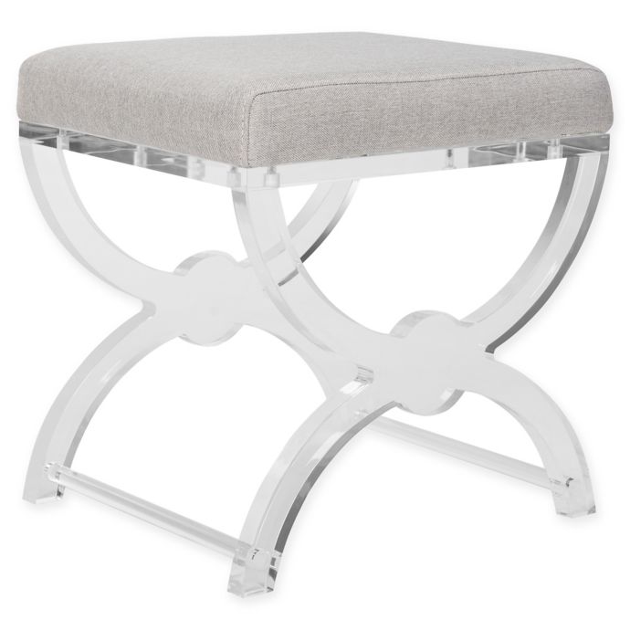 Safavieh Delfina Acrylic Ottoman in Grey Bed Bath & Beyond