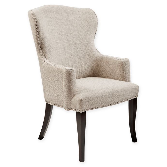 Madison Park Lucas Wingback Chair in Cream/Brown | Bed Bath & Beyond