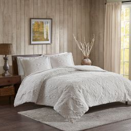 Woolrich® Teton Plush 3-Piece Full/Queen Coverlet Set in Ivory