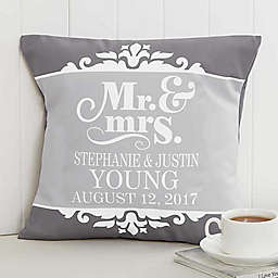 The Happy Couple Personalized 14-Inch Square Throw Pillow