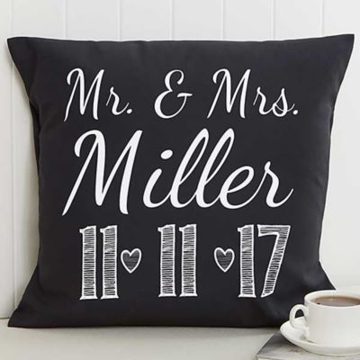 Our Wedding Date 18-Inch Square Throw Pillow