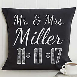 Our Wedding Date 18-Inch Square Throw Pillow