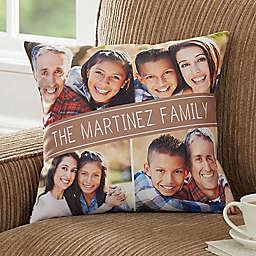 Family Photo 18-Inch Square Throw Pillow