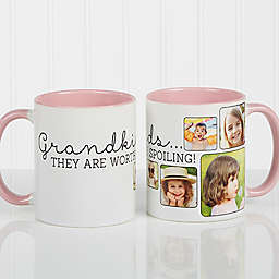 They're Worth Spoiling 11 oz. Photo Coffee Mug in Pink/White