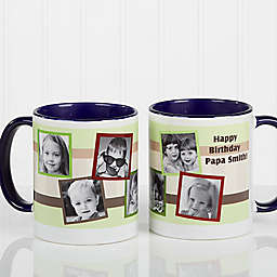 Any Message Photo Collage 11 oz. Mug in Blue/White