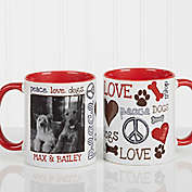Peace, Love, Dogs 11 oz. Photo Coffee Mug in Red