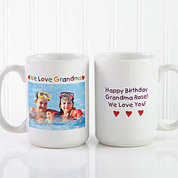 Photo Message 15 oz. Personalized Coffee Mug in White