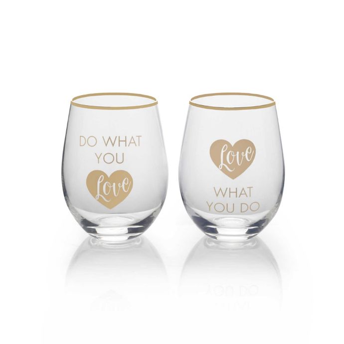 Mikasa® Love Stemless Wine Glasses (Set of 2) Bed Bath & Beyond