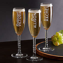 Wedding Party Twisted Champagne Flute