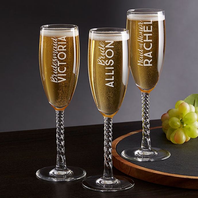 Wedding Party Twisted Champagne Flute Bed Bath &amp; Beyond