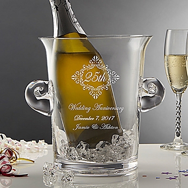 Anniversary Memento Engraved Crystal Chiller/Ice Bucket. View a larger version of this product image.