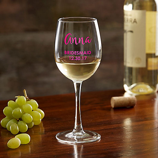 Alternate image 1 for Bridal Party Personalized White Wine Glass