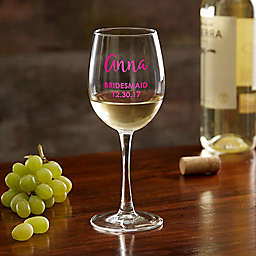 Bridal Party Personalized White Wine Glass