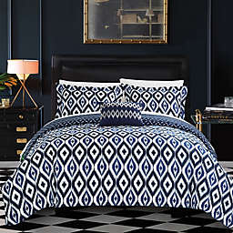 Chic Home Amare Reversible Queen Duvet Cover Set in Navy