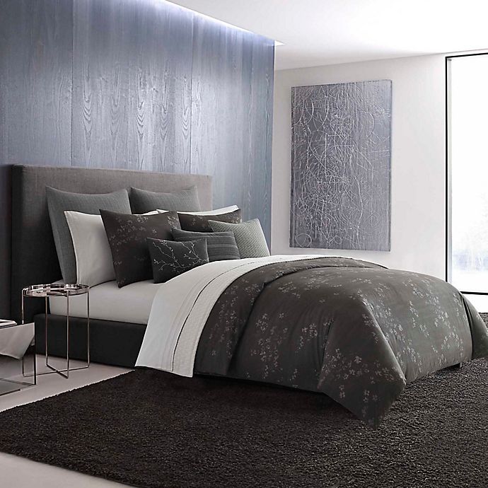 Vera Wang Home Charcoal Floral Duvet Cover Bed Bath And Beyond