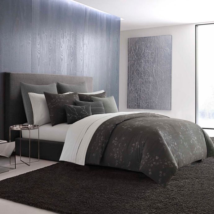 Vera Wang Home Charcoal Floral Duvet Cover Bed Bath Beyond