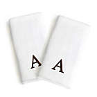 Alternate image 0 for Linum Home Textiles Bridal Monogram Letter "A" 2-Piece Hand Towel Set in Brown/White
