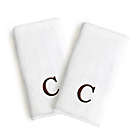 Alternate image 0 for Linum Home Textiles Bridal Monogram Letter Hand Towels in Brown/White (Set of 2)