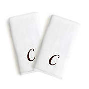 Linum Home Textiles Monogrammed Letter "C" Luxury Bridal 2-Piece Hand Towel Set
