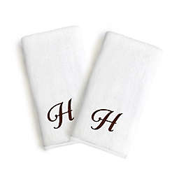 Linum Home Textiles Monogrammed Letter Luxury Bridal Hand Towel (Set of 2)