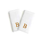 Alternate image 0 for Linum Home Textiles Bridal Monogram Letter Hand Towels in White/Gold (Set of 2)