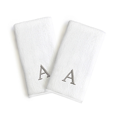 Linum Home Textiles Monogrammed Block Font Letter Bridal Hand Towel (Set of 2). View a larger version of this product image.