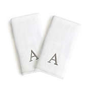 Linum Home Textiles Monogrammed "A" Block Font Letter Bridal 2-Piece Hand Towel Set