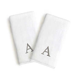 Linum Home Textiles Monogrammed Block Font Letter Bridal Hand Towel (Set of 2)