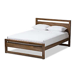 Baxton Studio Torino Solid Wood Platform Bed in Walnut