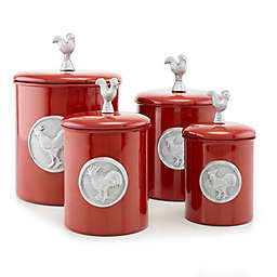Old Dutch International Red Rooster Canister Set
