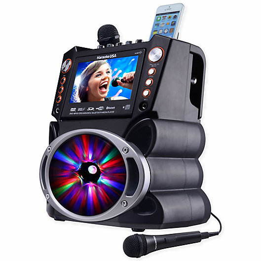 Alternate image 1 for Karaoke USA DVD/CDG/MP3G Karaoke Machine with Screen/Bluetooth/LED Display