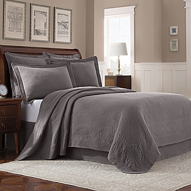 Williamsburg Abby King Coverlet in Grey. View a larger version of this product image.