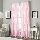 Alternate image 0 for Flounced 95-Inch Rod Pocket Window Curtain Panel in Pink (Single)