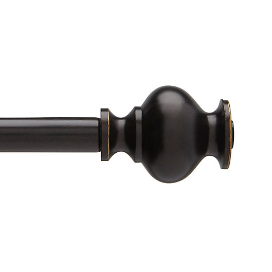 Urn Finial Adjustable Curtain Rod, Bed Bath And Beyond Curtain Rods Black