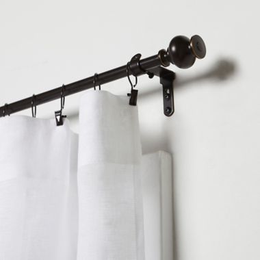Umbra&reg; Caf&eacute; Urn Finial 18 to 28-Inch Adjustable Curtain Rod in Bronze. View a larger version of this product image.