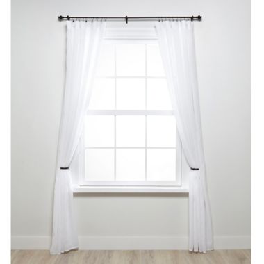 Umbra&reg; Caf&eacute; Urn Finial 18 to 28-Inch Adjustable Curtain Rod in Bronze. View a larger version of this product image.