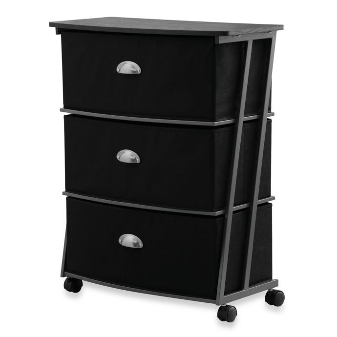 Studio 3B™ 3Drawer Wide Storage Cart in Black Bed Bath & Beyond