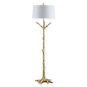 Safavieh Thornton LED Floor Lamp in Gold with Cotton Shade