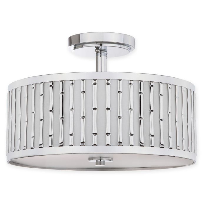 Safavieh Pierce Bamboo 3 Light Flush Mount Ceiling Lamp In