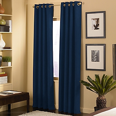 Cameron 84-Inch Grommet Top Window Curtain Panel in Navy (Single). View a larger version of this product image.