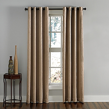 Lenox 144-Inch Grommet Top Room Darkening Window Curtain Panel in Taupe (Single). View a larger version of this product image.